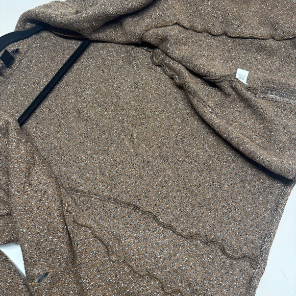 ST. JOHN Knit Blazer Women Size 14 Brown Speckled Wool Blend 3 Button Collar - Picture 8 of 10